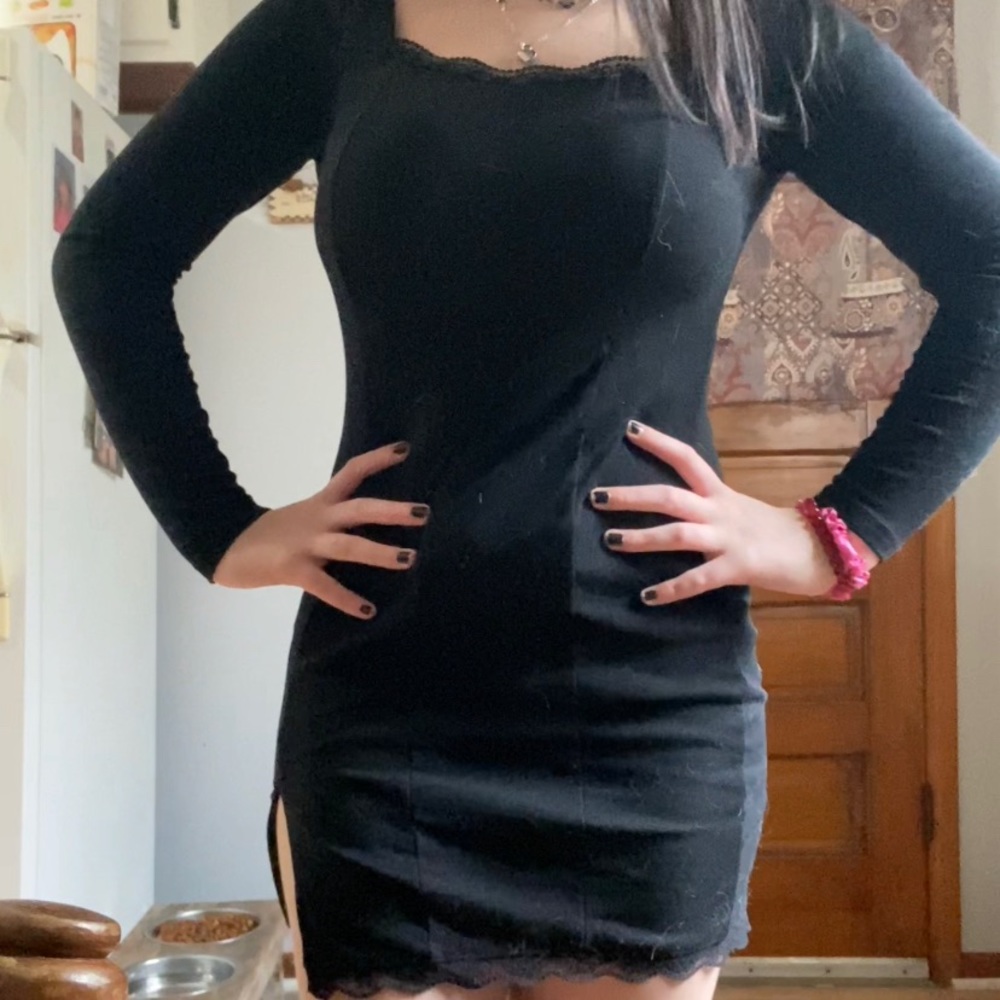 Black mini dress